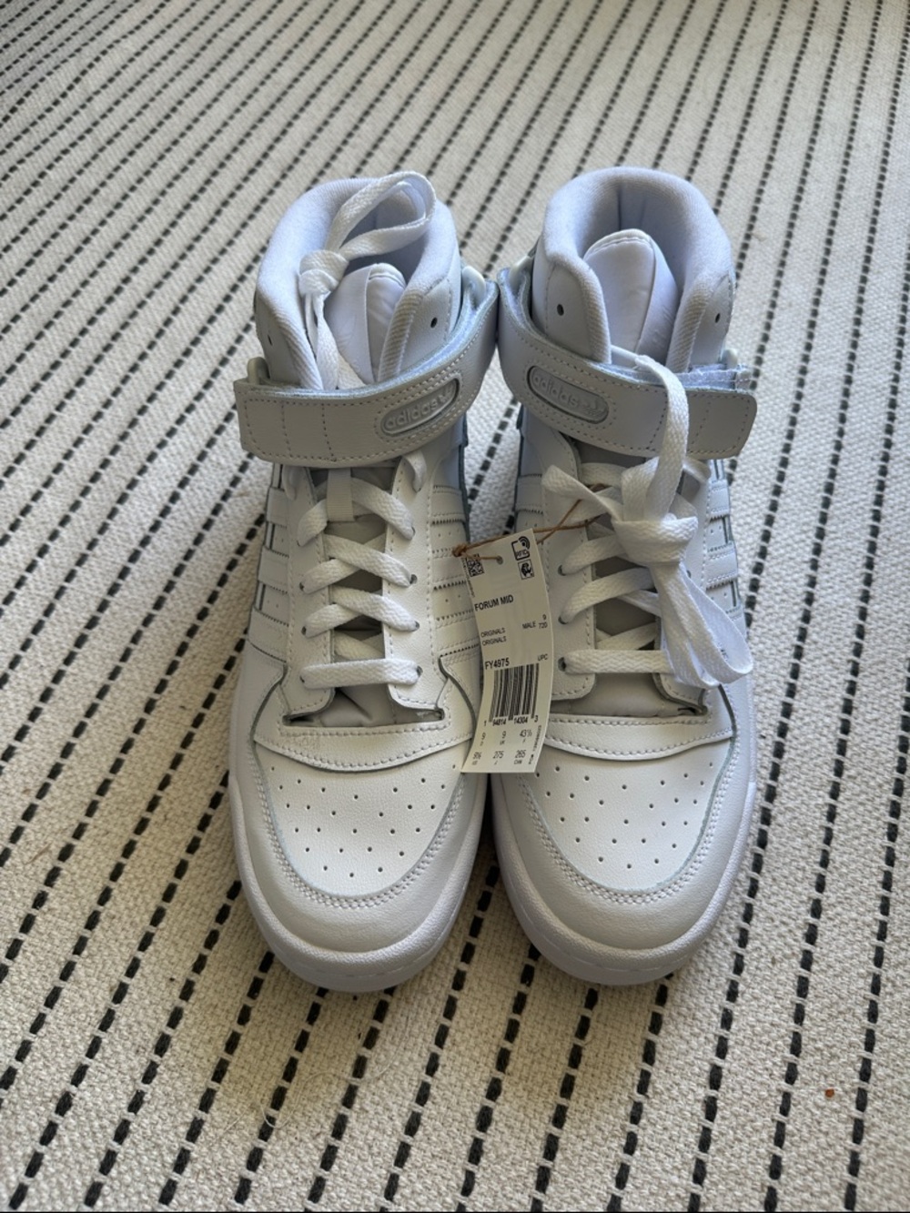 adidas White High-Top Sneakers with Ankle Strap